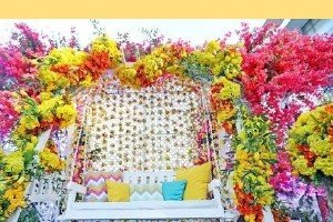 Floral Swing for Haldi Photos - Udaipur Hotel, Villa & Resort
